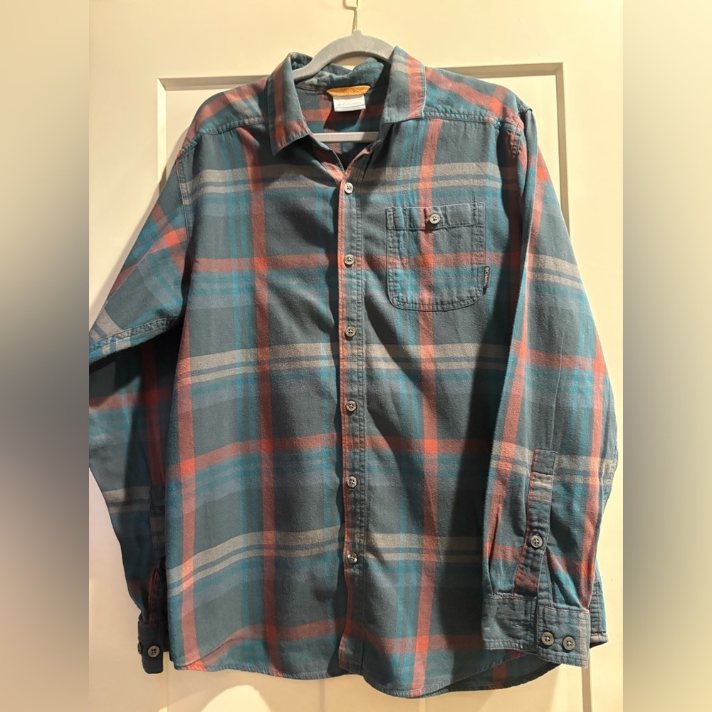 Columbia Men's Medium Plaid Shirt - Super Soft 100% Cotton
